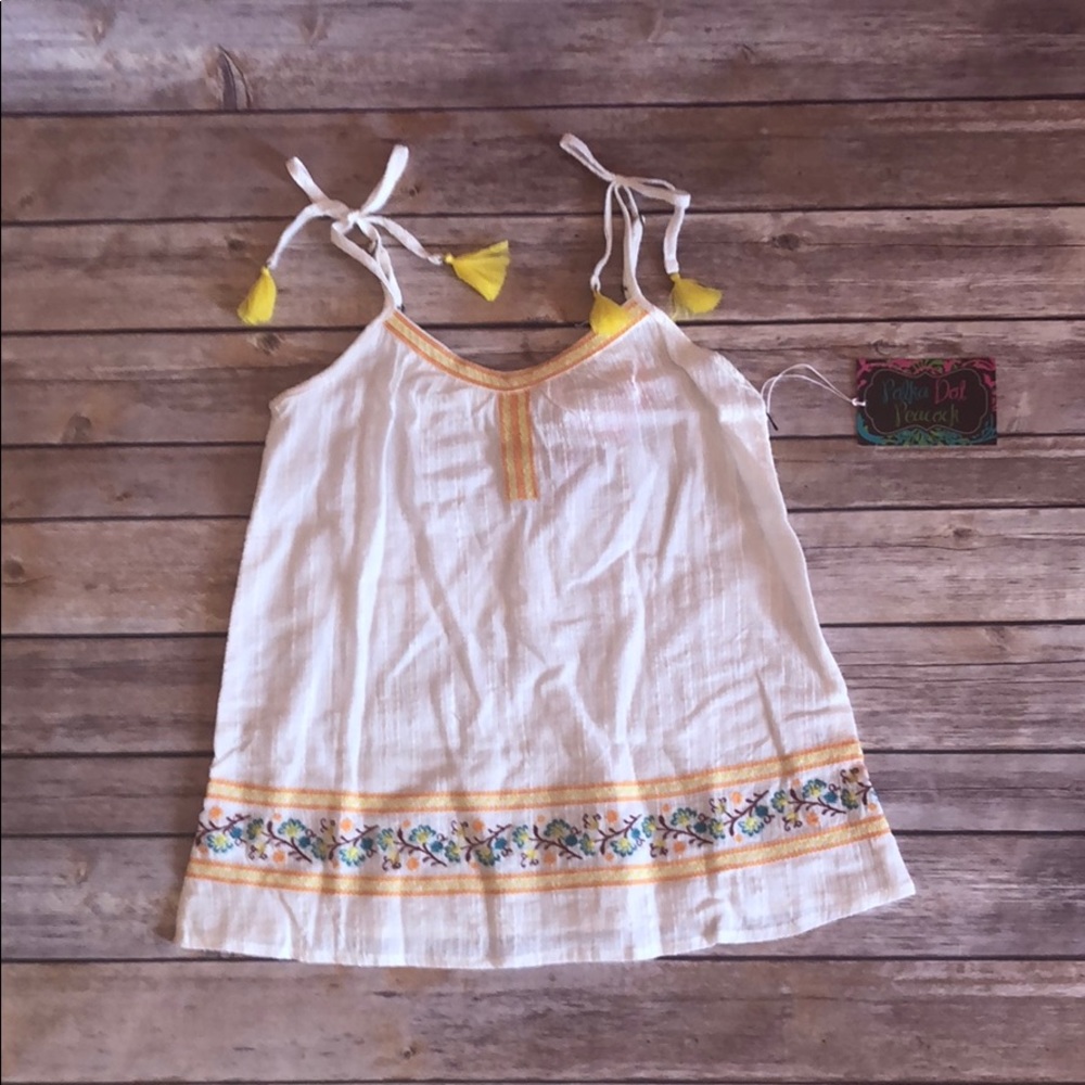 Embroidered Spaghetti Strap Tank